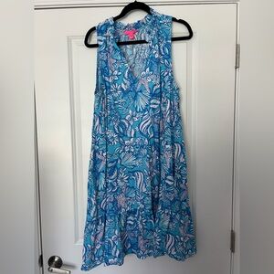 Lilly Pulitzer Blue and White Floral Dress